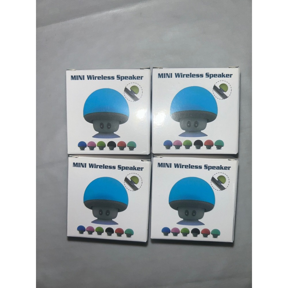 Mini Wireless Mushroom Speaker Bluetooth V5.0 Portable Suction Cup Blue Green